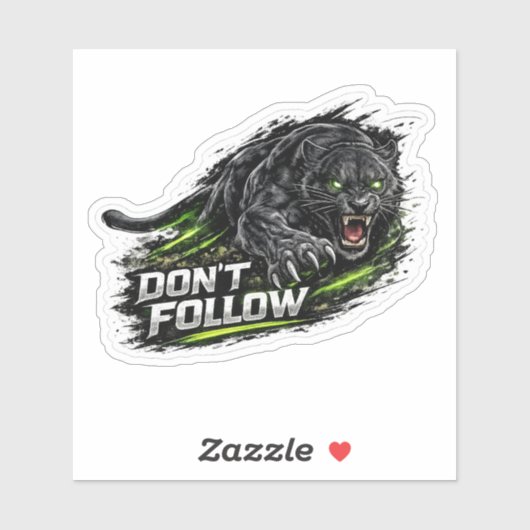 Sticker Ne suivez pas Black Panther (Feuille)