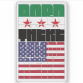 Sticker Né Syrie Appartient Américain (Devant)