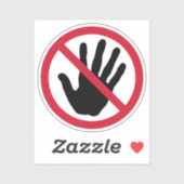 Sticker Ne touchez pas le signe interdit (Feuille)