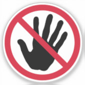 Sticker Ne touchez pas le signe interdit (Recto)