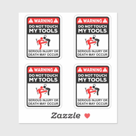 Sticker Ne touchez pas mes outils (Feuille)