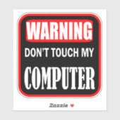 Sticker ne touchez pas mon ordinateur (Feuille)