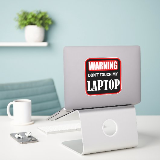 Sticker ne touchez pas mon ordinateur portable (Ordinateur portable sur le bureau)