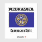 Sticker Nebraska, État Cornhusker, Drapeau (Feuille)