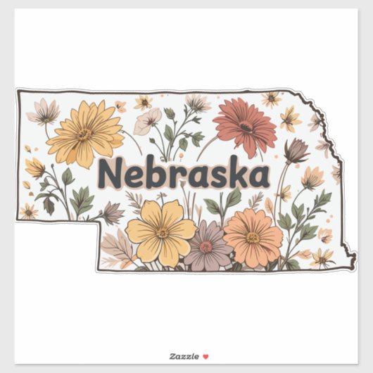 Sticker Nebraska Wild Flowers (Feuille)