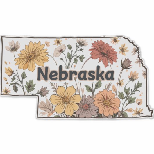 Sticker Nebraska Wild Flowers (Devant)