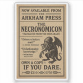 Sticker Necronomicon - maintenant disponible sur Arkham Pr (Devant)