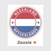 Sticker Nederland, La Pays-Bas (Feuille)