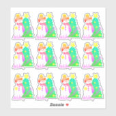 Sticker Neige Avec Rose Et Vert (Feuille)