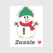 Sticker Neige Verte Et Rouge D'Hiver (Feuille)