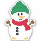 Sticker Neige Verte Et Rouge D'Hiver (Recto)