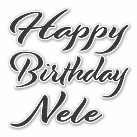 Sticker Nele Name Prénom Anniversaire de la Broderie noire (Devant)
