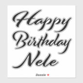 Sticker Nele Name Prénom Anniversaire de la Broderie noire (Feuille)