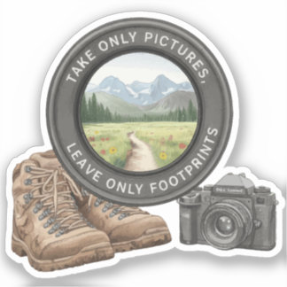 Sticker N'emportez que des photos, ne laissez que des empr
