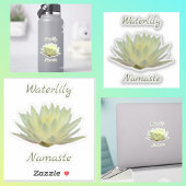 Sticker Nénuphar Lotus Namaste Pastel Jaune Vert