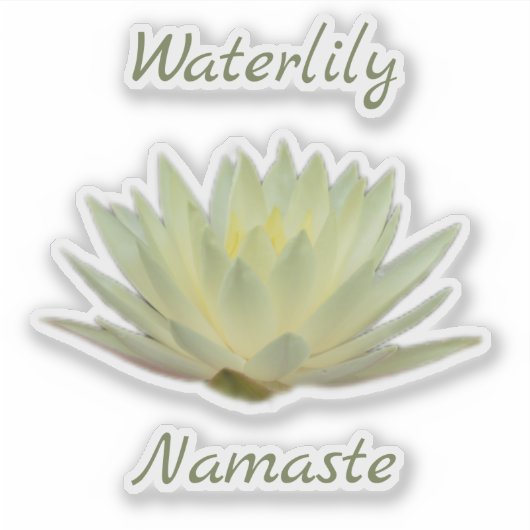 Sticker Nénuphar Lotus Namaste Pastel Jaune Vert (Devant)