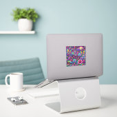 Sticker Neon Bug Invasion (Ordinateur portable sur le bureau)