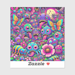 Sticker Neon Bug Invasion