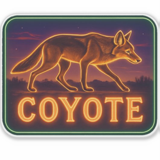 Sticker Neon Coyote (Devant)