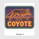 Sticker Neon Coyote (Feuille)