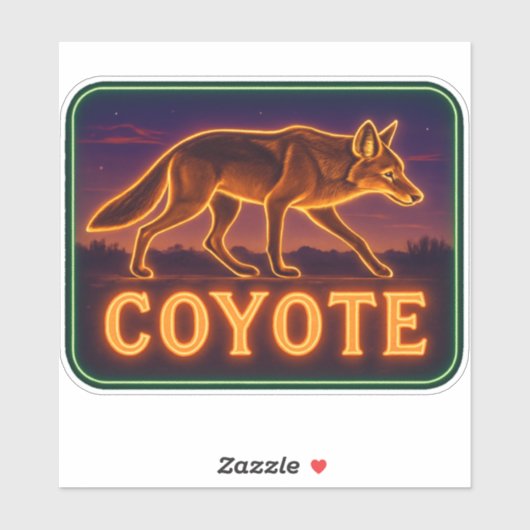 Sticker Neon Coyote (Feuille)