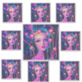 Sticker Neon, déesse Alien (Devant)