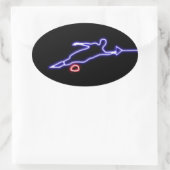 Sticker Neon du skieur de slalom (Sac)