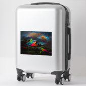 Sticker Neon Ghosts dans un paysage d'Imaginaire hanté (Sur valise)