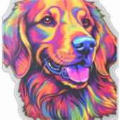 Sticker Neon Golden Retriever (Devant)