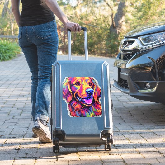 Sticker Neon Golden Retriever (Valise Insitu)
