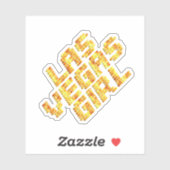 Sticker Neon Lights Style Las Vegas Girl (Feuille)