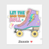 Sticker Neon Roller Skates Retro 90's Good Times Roll (Feuille)