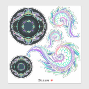 Sticker Neon Sea Life esquissé