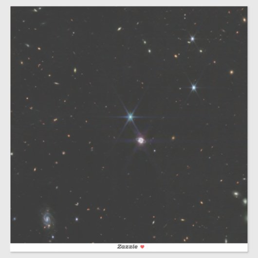 Sticker Neptune système de anneau centaines de galaxies We (Feuille)