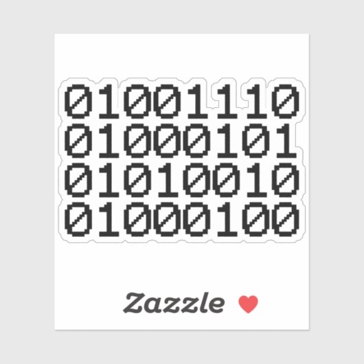 STICKER NERD BINAIRE (Feuille)