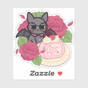 Sticker Nerdy Bat et Rose Swiss Roll