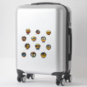 Sticker Nerdy Emoji Heads - Une collection de mignons, Gee (Sur valise)