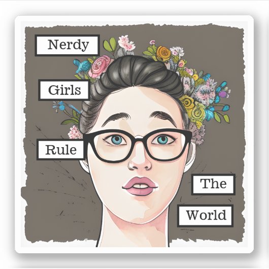 Sticker Nerdy Girls dirigent le monde (Devant)
