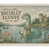 Sticker Nessie Cryptide Confortable Élusive Socialement Lo (Devant)