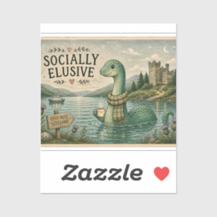 Sticker Nessie Cryptide Confortable Élusive Socialement Lo