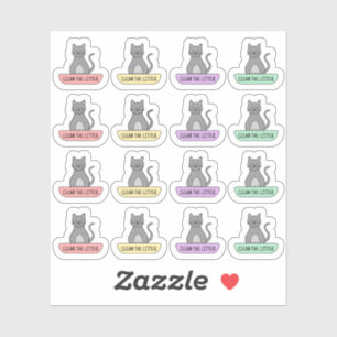 Sticker Nettoyer Boîte à litière Rappel pour animaux de co