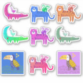 Sticker Neuf Animaux et Oiseaux Assortis Mignons de Couleu (Devant)