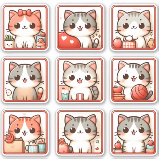 Sticker Neuf Émotions Feline (Devant)