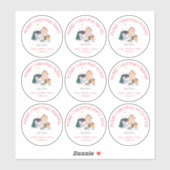 Sticker Neuf petits noms différents Fille Joyeux Noël (Feuille)