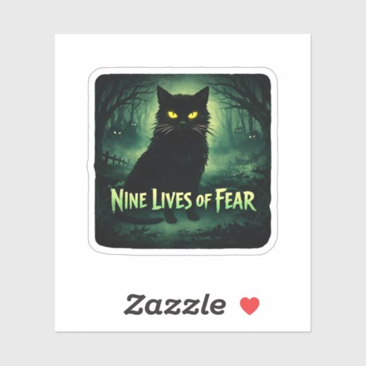 Sticker Neuf vies de peur - Chat noir (Feuille)