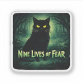 Sticker Neuf vies de peur - Chat noir (Devant)