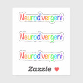 Sticker "Neurodivergent" Arc-en-ciel Célébrer la Neurodive (Feuille)