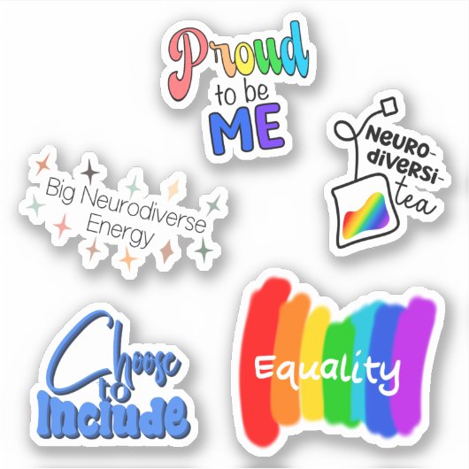 Sticker Neurodiversité arc-en-ciel (Devant)