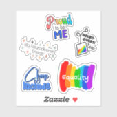 Sticker Neurodiversité arc-en-ciel (Feuille)