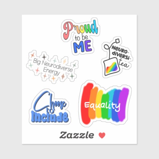 Sticker Neurodiversité arc-en-ciel (Feuille)